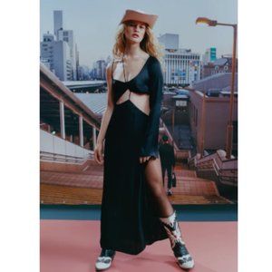 ZARA Cut Out Midi Dress Size M NWT